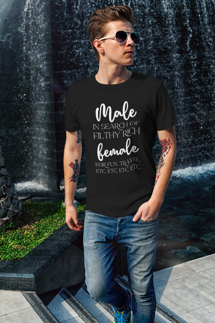 Male in search of filthy rich female Unisex Softstyle T-Shirt