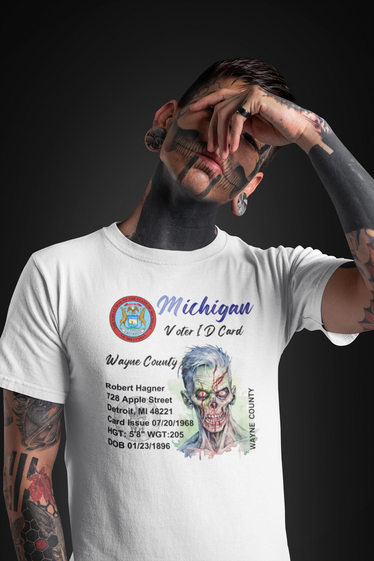 Registered Michigan Dead Voter ID Unisex Softstyle T-Shirt