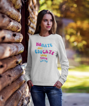 No hate just educate show teach listen heavy Blend™ Crewneck Sweatshirt