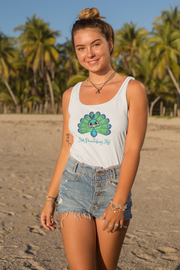 Stop Peacocking me aqua women's Ideal Racerback Tank