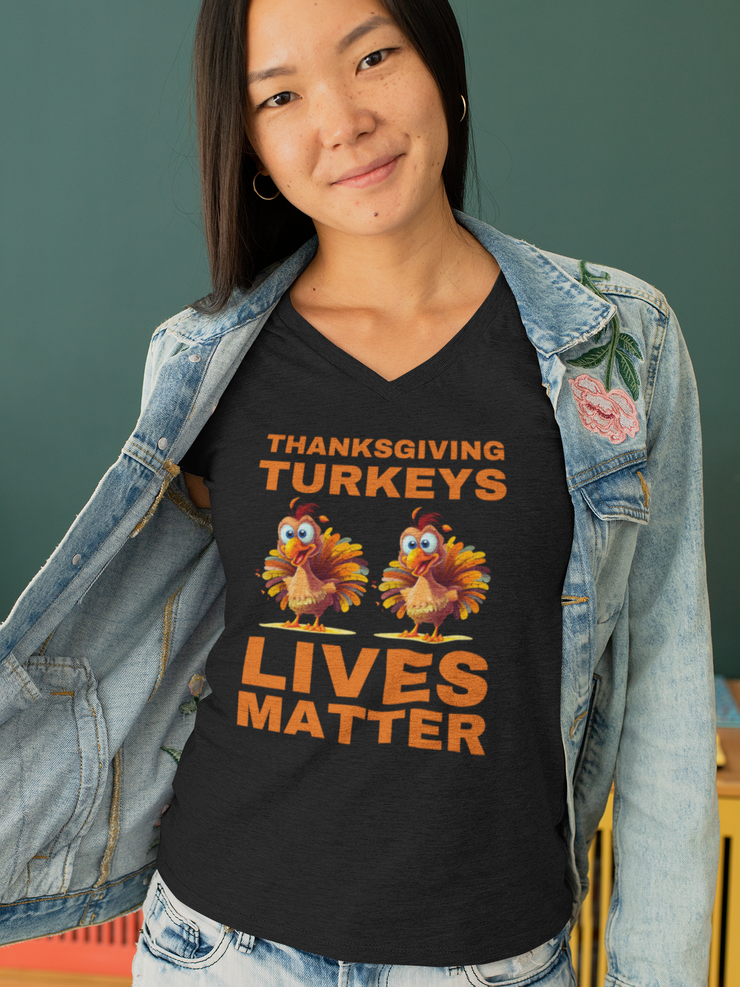 Thanksgiving Turkeys Lives Matter orange  ladies&