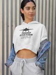 Trump Aviation Flying higher and keeping us safe in 2024 women's Crop Hoodie