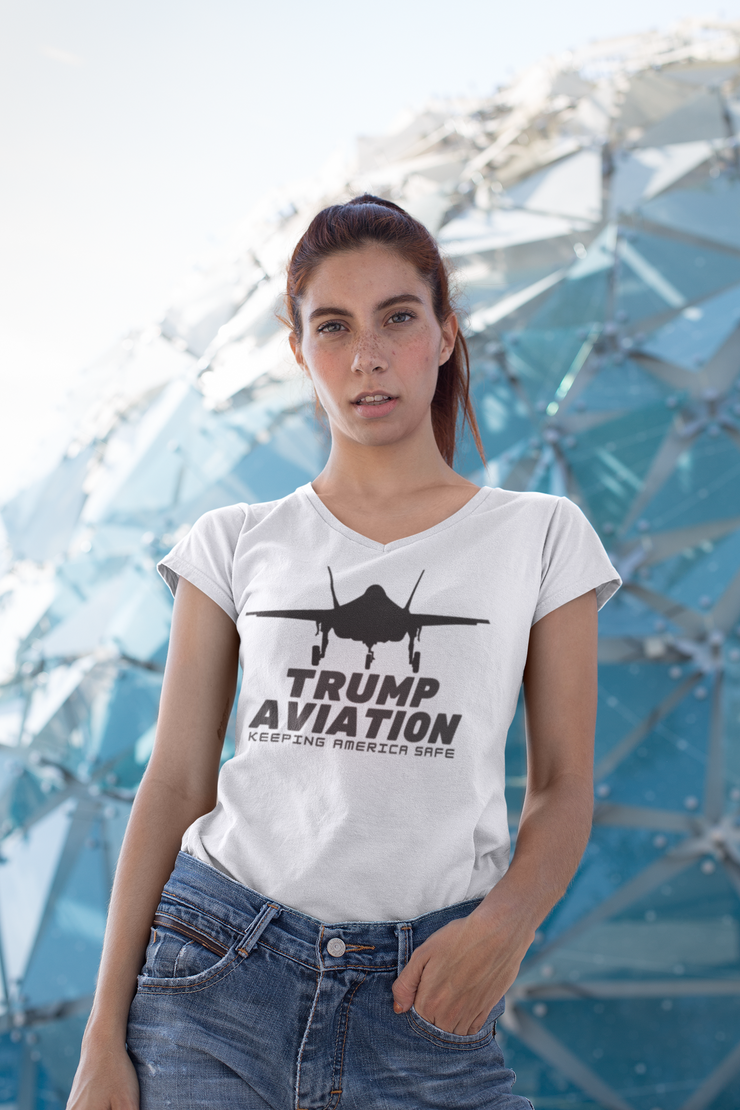 Trump Aviation Keeping America Safe V-Neck T-Shirt