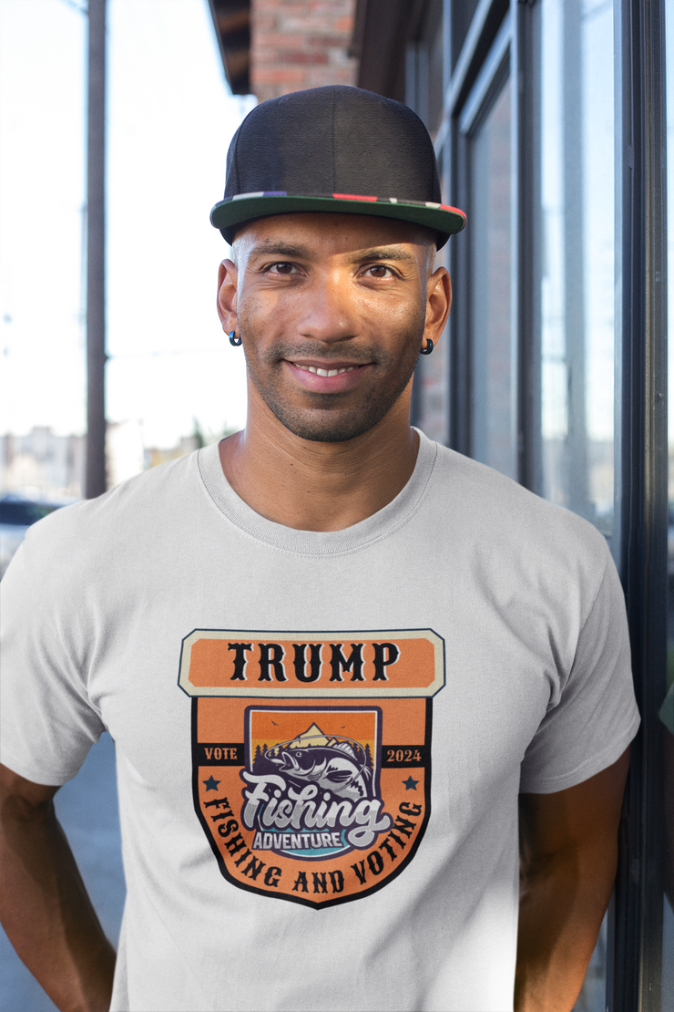 Trump Fishing and Voting 2024 Unisex Softstyle T-Shirt