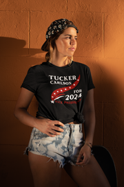 Tucker Carlson for Vice President 2024  ladies' V-Neck T-Shirt