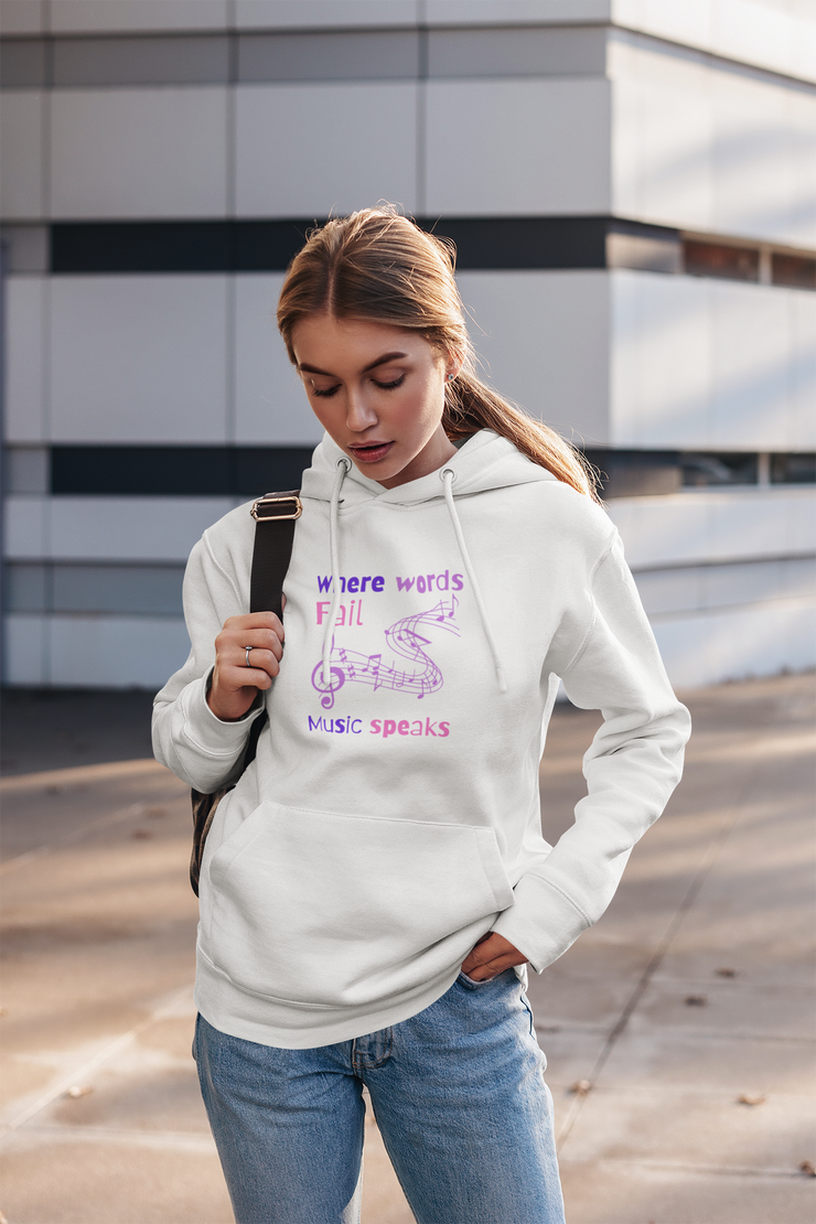 Where words fail, Music speaks Unisex Heavy Blend™ Hooded Sweatshirt