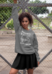 Where words fail, Music speaks Unisex Heavy Blend™ Crewneck Sweatshirt