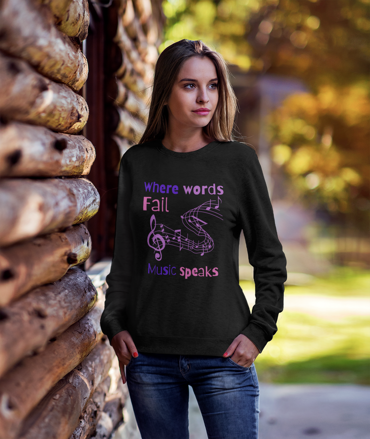 Where words fail, Music speaks Unisex Heavy Blend™ Crewneck Sweatshirt