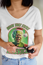 Biden that stole America close up V-neck Women's tee