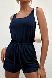 Fashion Round Neck Sleeveless Jumpsuit