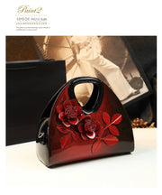 Personalized Flower Dumping Niche Handbag Versatile Patent Leather Messenger Bag