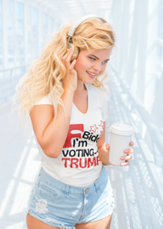 F Biden I'm voting for Trump ladies' V-Neck T-Shirt