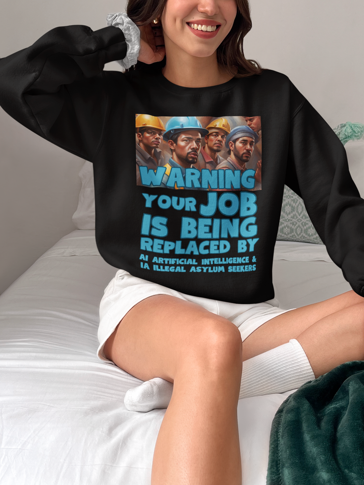 Warning Your Job is being replaced by AI & IA Blend™ Crewneck Sweatshirt Unisex