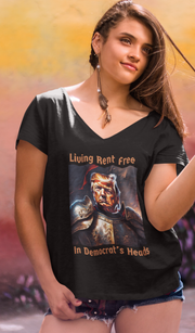 Living Rent Free in Democrat's Heads V-neck Women's tee