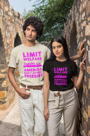 Limit Welfare America can't afford freebies fuchsia Unisex Soft style T-Shirt