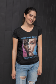 Only one race the human race V-Neck T-Shirt