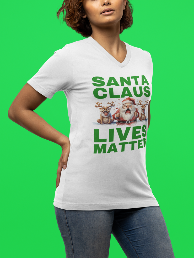 Santa Claus Lives Matter Christmas Green ladies&