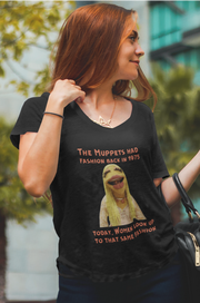 The Muppets had fashion back in 1975 V-neck Women's tee