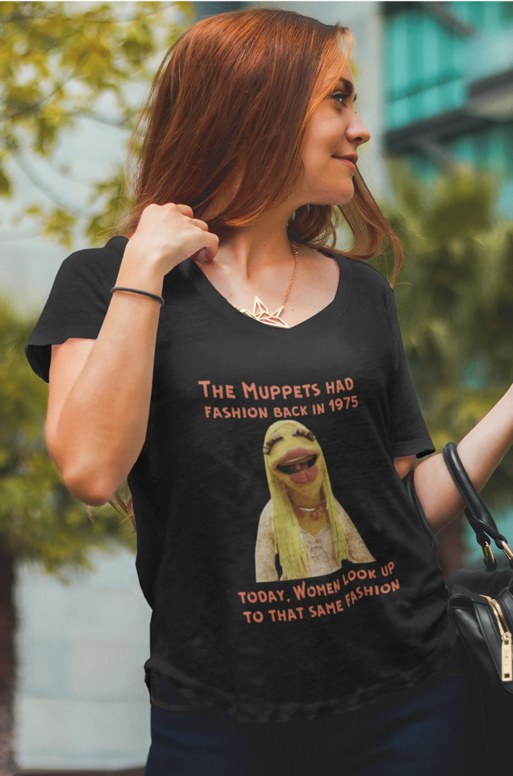 The Muppets had fashion back in 1975 V-neck Women&