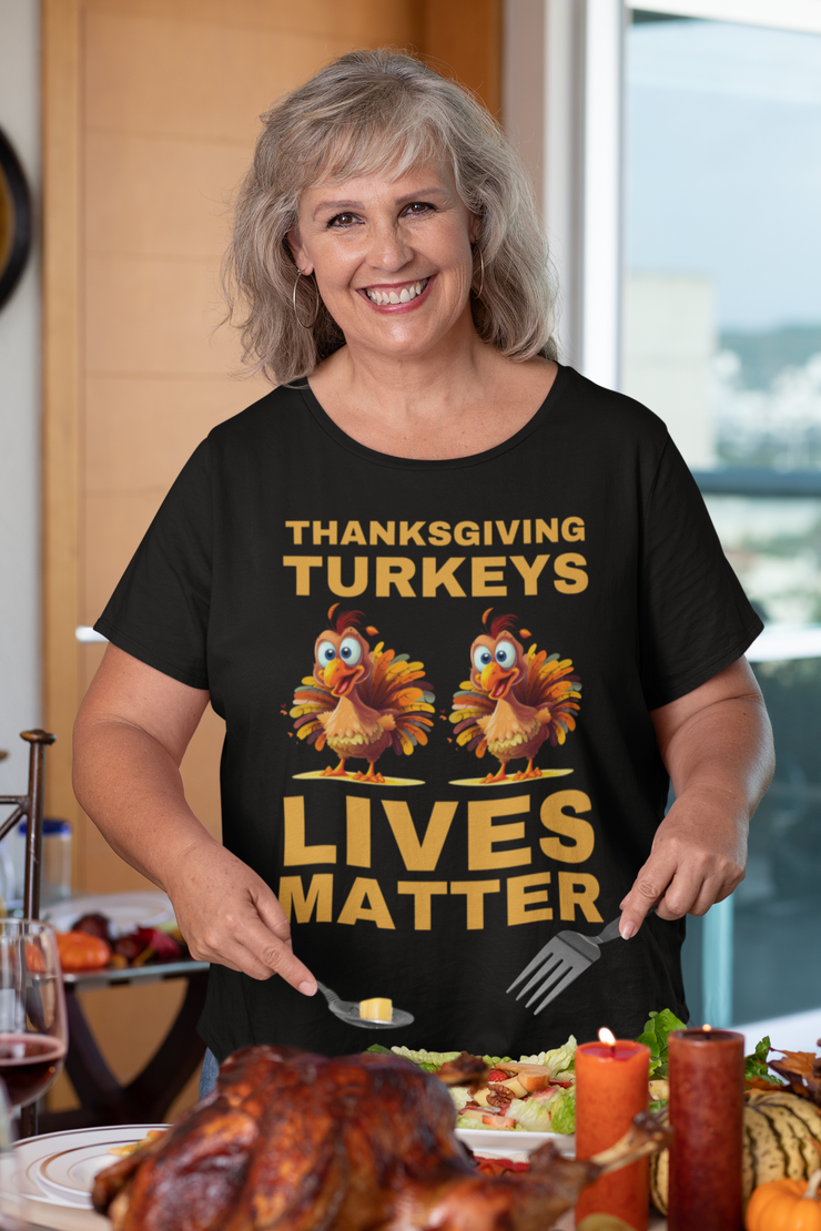 Thanksgiving turkeys Lives Matter Orange Soft style T-Shirt