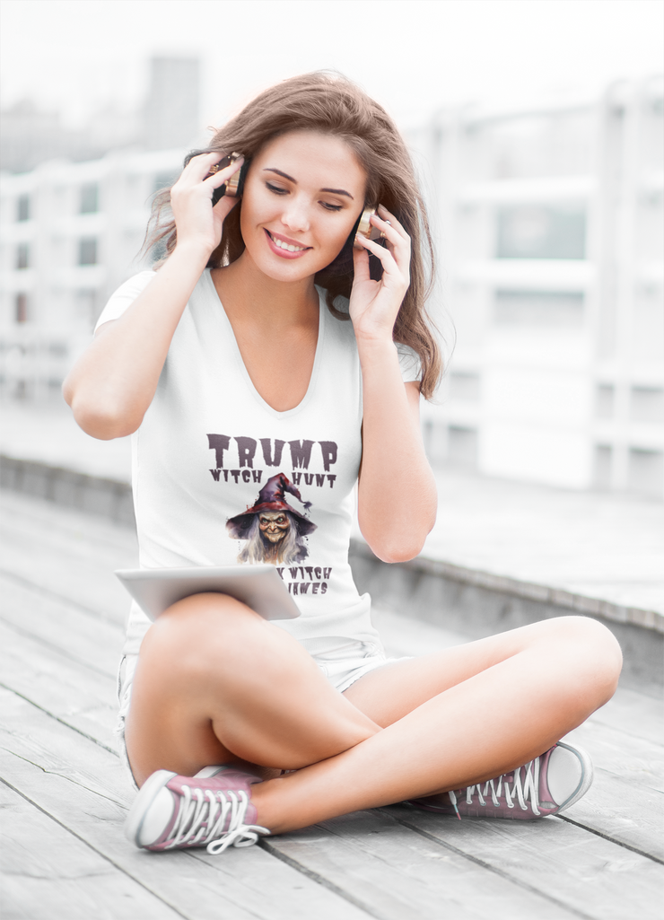 Trump witch hunt New York Witch Letitia James V-Neck T-Shirt