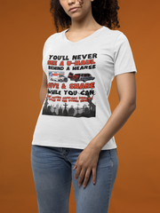 U-Haul behind a hearse V-neck Women's tee