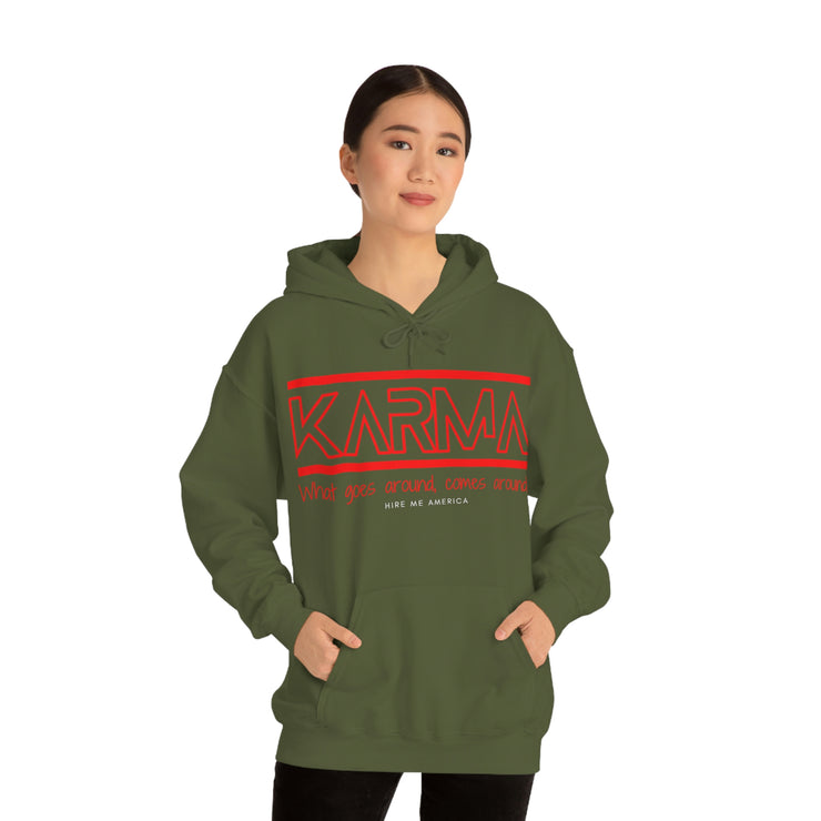 Karma what goes around comes around unisex Heavy Blend™ Hooded Sweatshirt