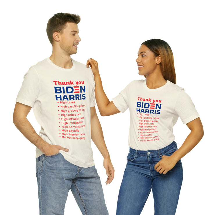 Thank you Biden Harris Unisex Jersey Short Sleeve Tee