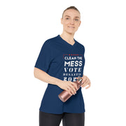 Clean the Mess Vote DeSantis 2024 Women's Performance V-Neck T-Shirt