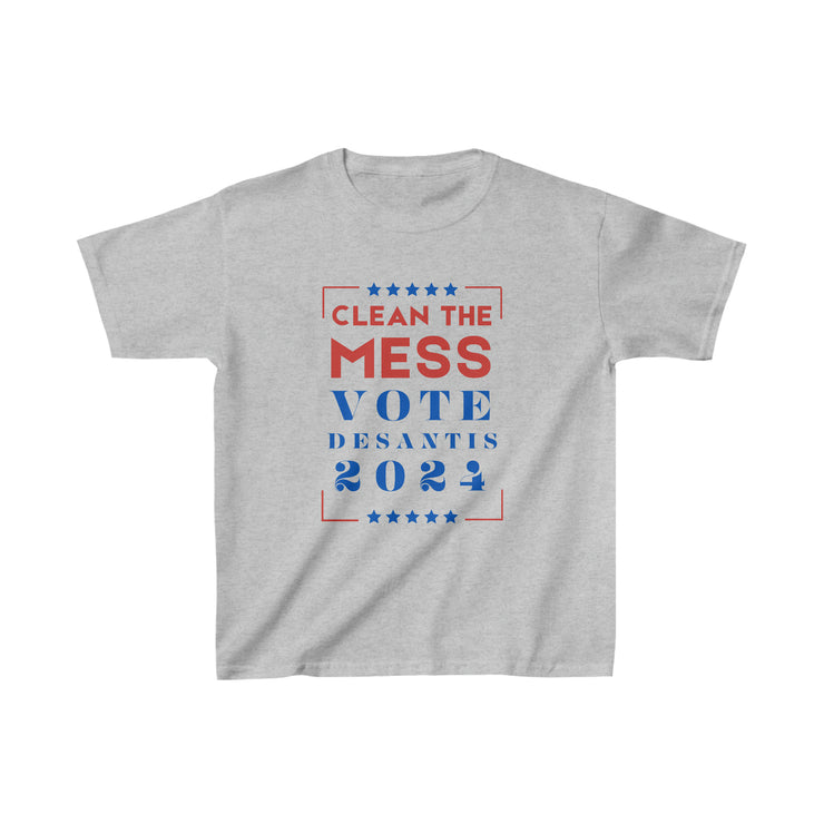 Clean the mess Vote DeSantis 2024 kids Heavy Cotton™ Tee