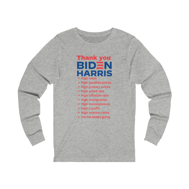 Thank you Biden Harris unisex Jersey Long Sleeve Tee