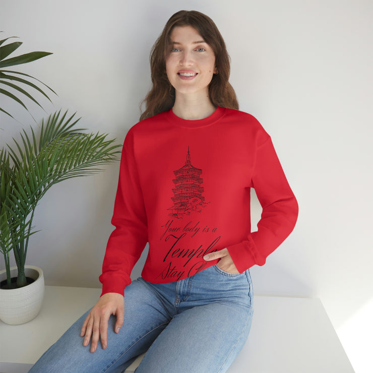 Your body is a temple stay clean unisex Heavy Blend™ Crewneck Sweatshirt