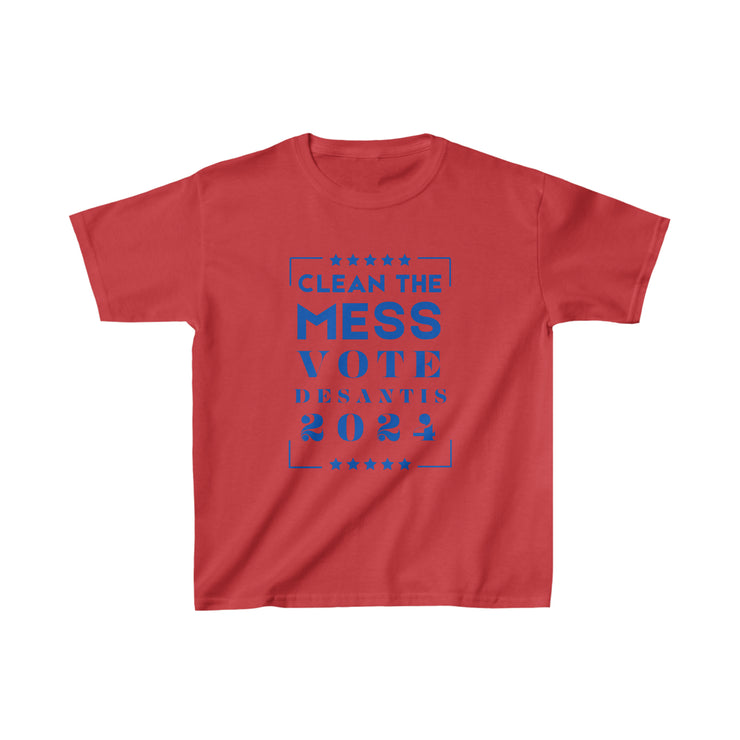 Clean the mess Vote DeSantis 2024 kids Heavy Cotton™ Tee