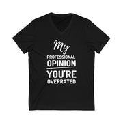 My professional opinion You're overrated Unisex Jersey Short Sleeve V-Neck T-shirt