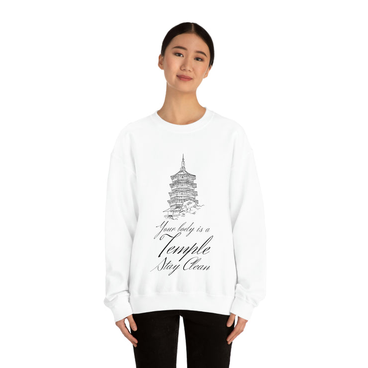 Your body is a temple stay clean unisex Heavy Blend™ Crewneck Sweatshirt