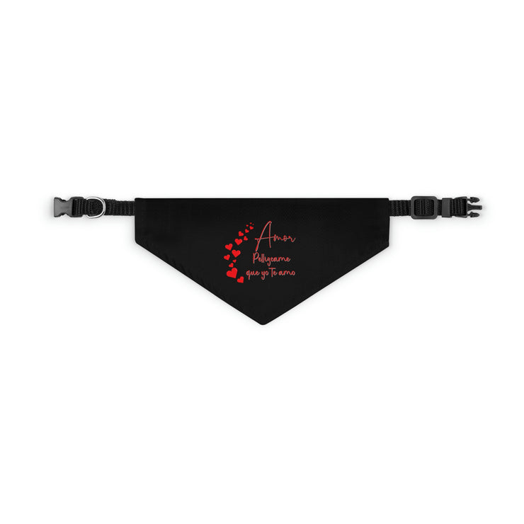 Amor Pellizcame que yo te amo cat or dog Bandana Collar