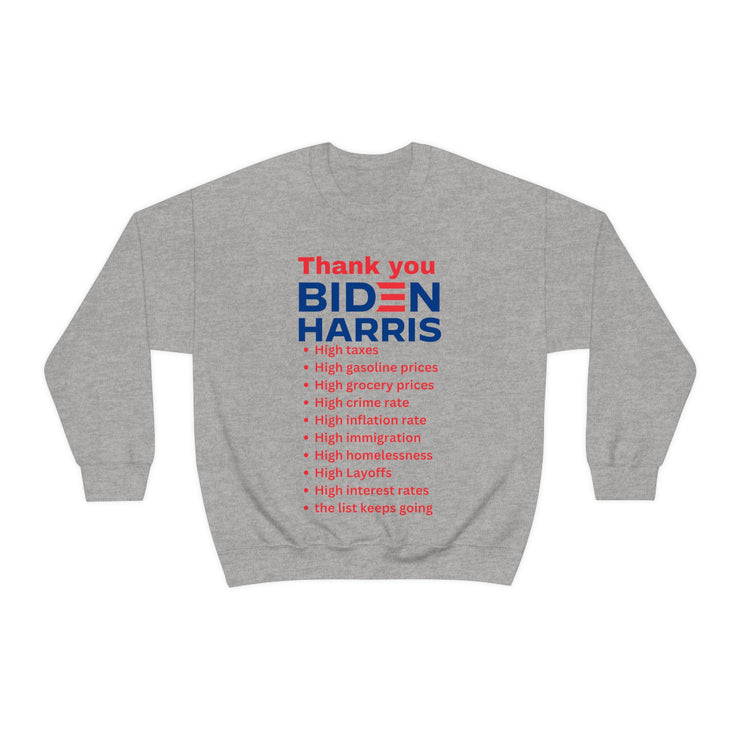 Thank you Biden Harris Unisex Heavy Blend™ Crewneck Sweatshirt