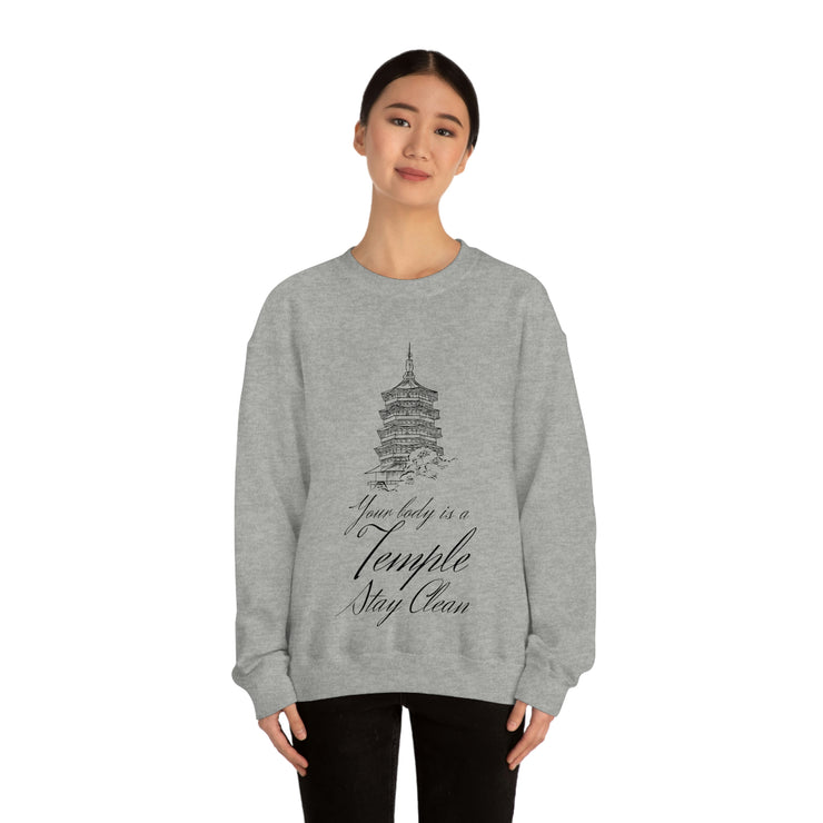 Your body is a temple stay clean unisex Heavy Blend™ Crewneck Sweatshirt