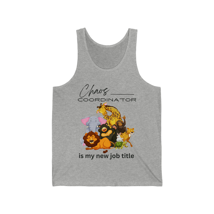 Chaos Coordinator with Animals unisex Jersey Tank