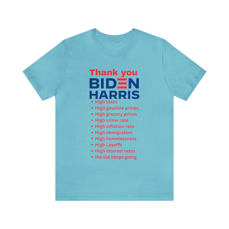 Thank you Biden Harris Unisex Jersey Short Sleeve Tee