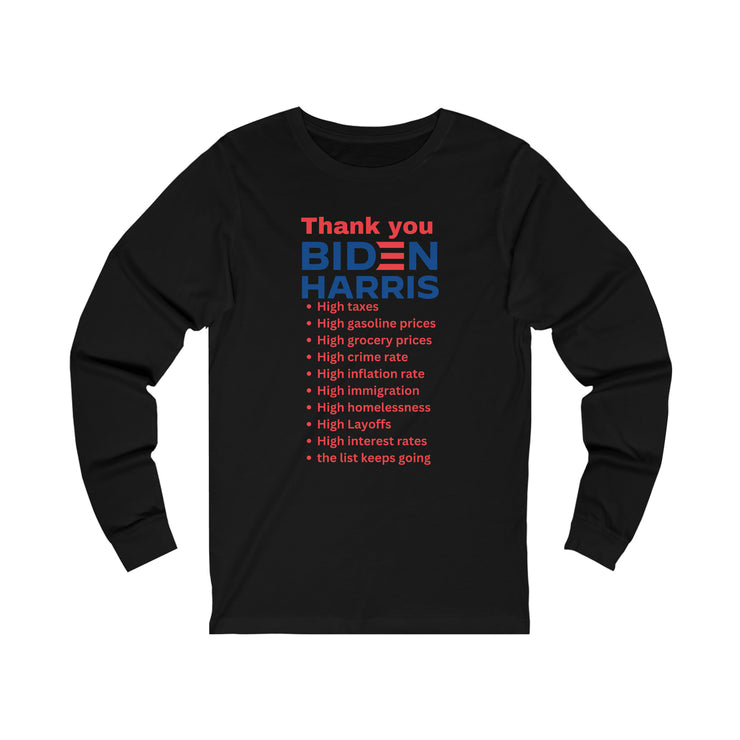 Thank you Biden Harris unisex Jersey Long Sleeve Tee