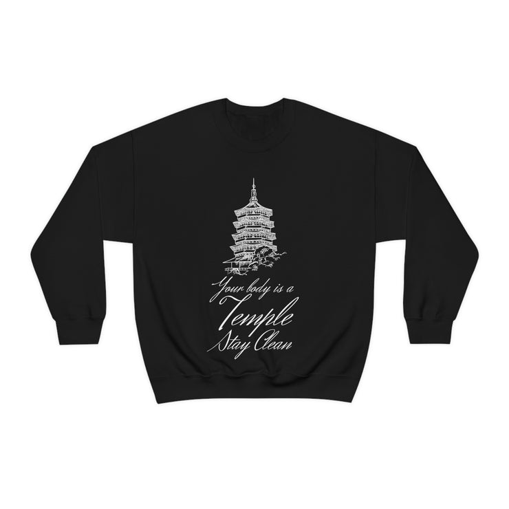 Your body is a temple stay clean unisex Heavy Blend™ Crewneck Sweatshirt