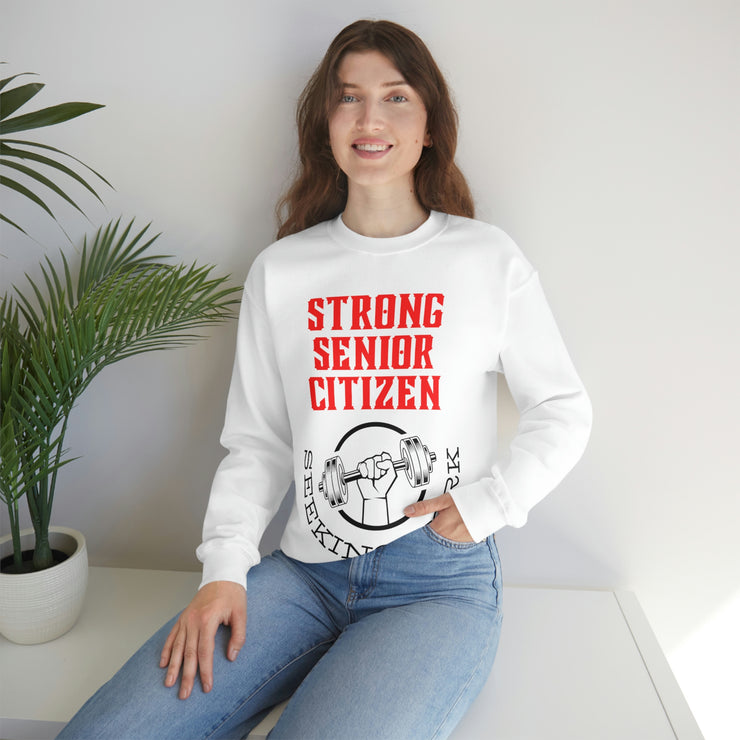 Strong Senior Citizen seeking work Unisex Heavy Blend™ Crewneck Sweatshirt