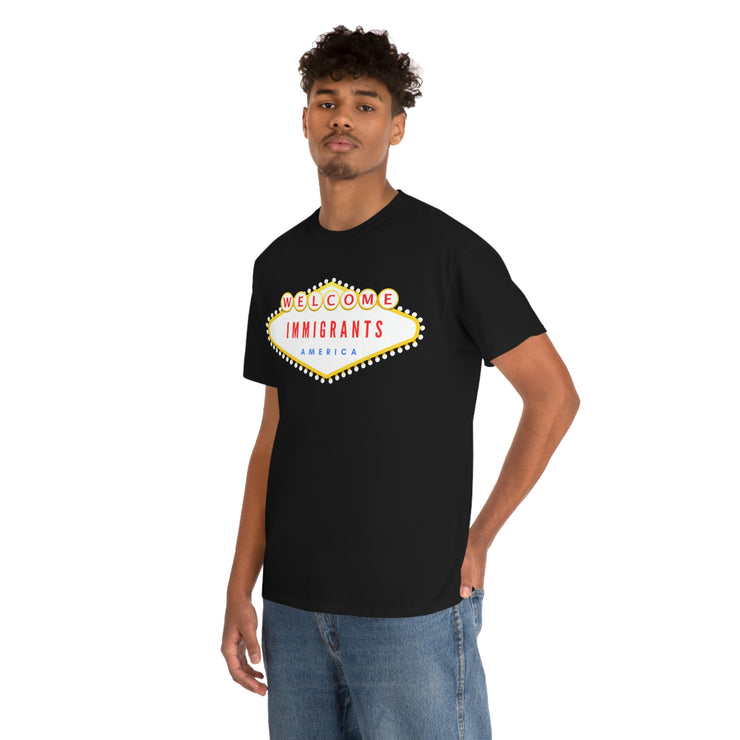 Welcome immigrants America Unisex Heavy Cotton Tee