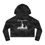 Immigration the American way women’s Cropped Hooded Sweatshirt