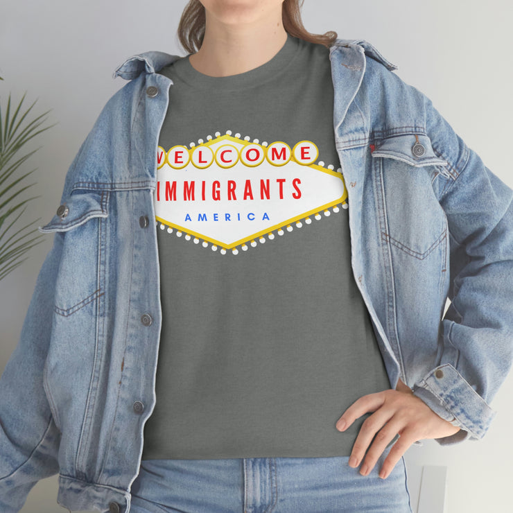 Welcome immigrants America Unisex Heavy Cotton Tee