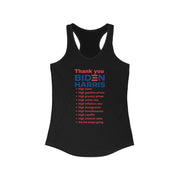 Thank you Biden Harris women's Ideal Racerback Tank