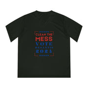 Clean the Mess Vote DeSantis 2024 Women's Performance V-Neck T-Shirt