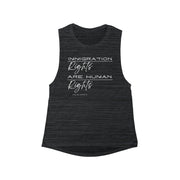 Immigration rights are human rights women's Flowy Scoop Muscle Tank