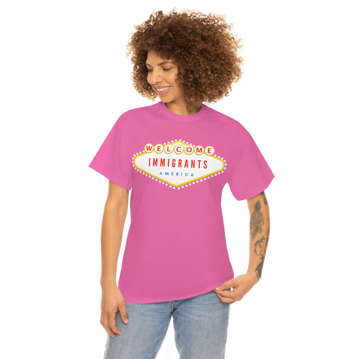 Welcome immigrants America Unisex Heavy Cotton Tee